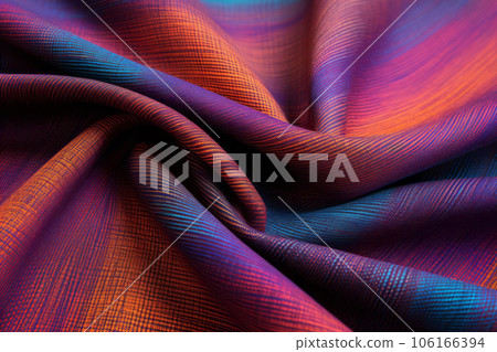 Neon colours linen material abstract background. Generative AI 106166394
