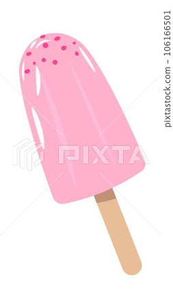 Pink chocolate ice cream frozen dessert on stick Pink chocolate ice cream frozen dessert on stick 106166501