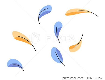 Chicken or birds feather, colorful plumage vector 106167152