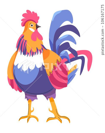 Peacock rooster avian animal from farm vector 106167175