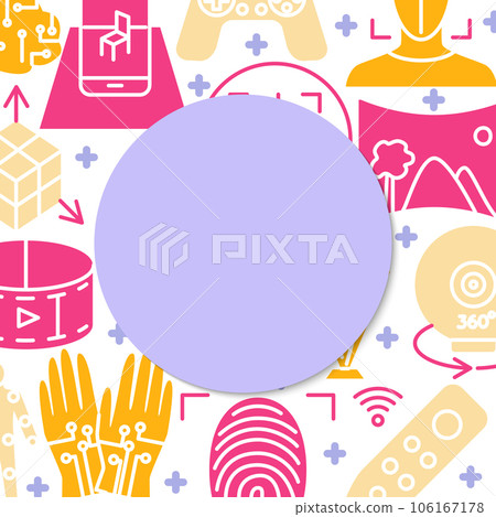 Virtual reality concept banner in flat style 106167178
