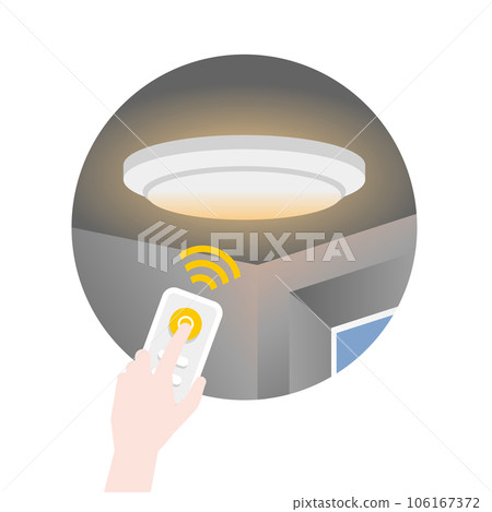 Simple illustration_white ceiling light, night light, remote control, switch 106167372
