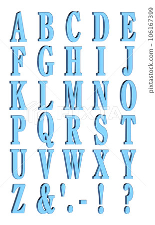 3D Font Pack 7 [Alphabet/cap/three-dimensional letters/alphabet] blue, blue 106167399