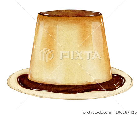 Watercolor pudding Hand drawn watercolor illustration isolated element Watercolor pudding Hand drawn watercolor illustration isolated element 106167429