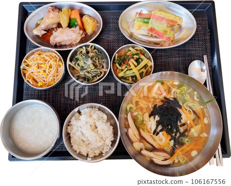 Korean food for hospitalized patients in Korea, isolated on transparent background 106167556