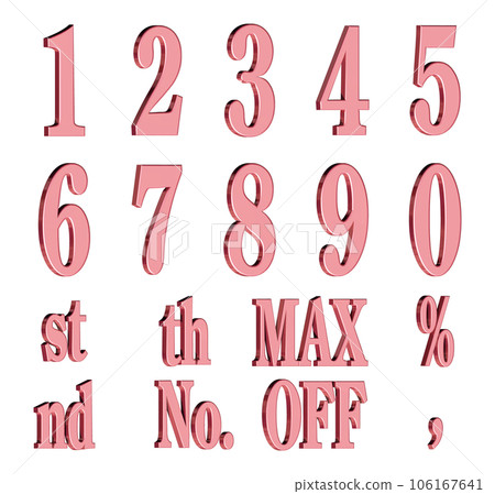 3D Font Pack 7【數字/立體字符/數字】紅色、紅色 3D Font Pack 7【數字/立體字符/數字】紅色、紅色 106167641