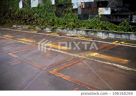 Autumn Joetsu Takada Town scenery Parking lot and walls with atmosphere 106168269