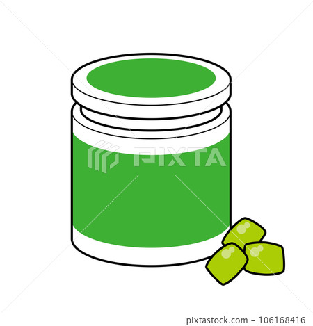 簡單可愛的口香糖插圖白色背景矢量與主線剪貼畫 簡單可愛的口香糖插圖白色背景矢量與主線剪貼畫 106168416