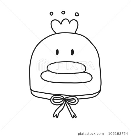 Cute cartoon pastel doodle hand draw duck 106168754