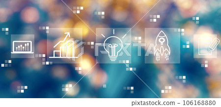 Great idea for success concept with blurred city at night 106168880