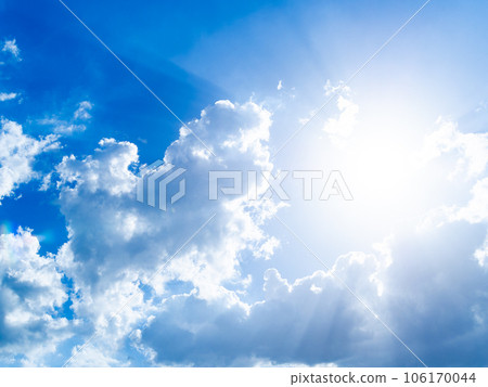 夏日天空的動態景觀 藍天和雷雨雲 106170044