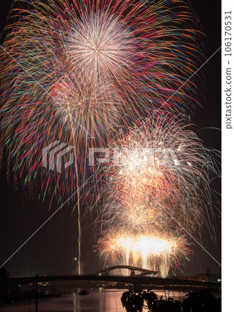 Celebration, Resurrection, Kisarazu Fireworks Festival is very attractive and beautiful in color 106170531