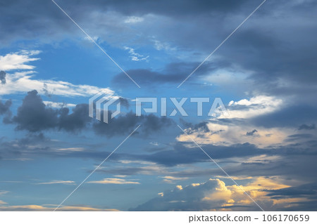Atmospheric nightfall cloudscape. Sky background. 106170659