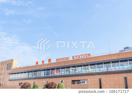 JR Sendai Station (West Exit) in fine weather, Sendai City, Miyagi Prefecture 106171727