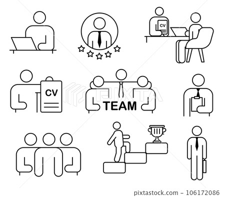 Teamwork Thin Line Icons. Pixel perfect.... - Stock Illustration ...