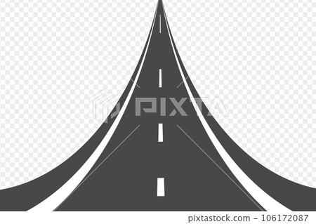 Road with white lines. Winding road. Journey traffic curved highway. Vector illustration EPS10 106172087