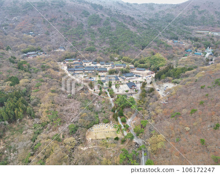 Aerial view of beomeosa buddhist temple, Busan , South Korea, Asia 106172247