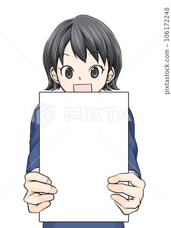 Dark-haired student girl with a book in her hand 106172248