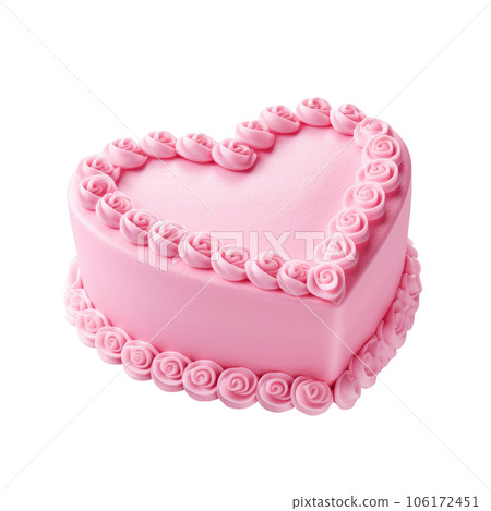 Cut-Off Heart Shape Pink Valentine Wedding Cake 106172451