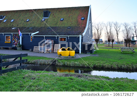 Holland Windmill Village Zaanse Schans Wooden Shoe Factory 106172627