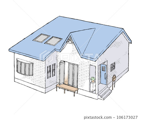 可愛的一層房子(天窗和全開窗扇)顏色 可愛的一層房子(天窗和全開窗扇)顏色 106173027