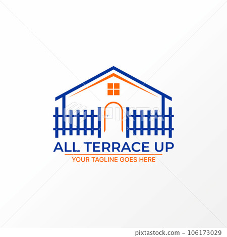 Logo design graphic concept creative abstract premium vector stock sign house with terrace fence, window, and door. Related to property home mortgage 106173029