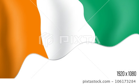 Cote d Ivoire country flag realistic independence day background. Cote d Ivoire commonwealth banner in motion waving, fluttering in wind 106173284