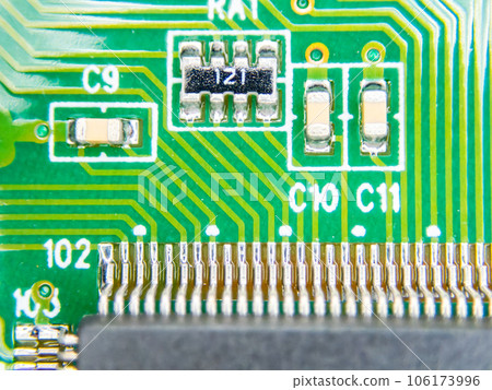 Material close-up of electronic circuit Material close-up of electronic circuit 106173996