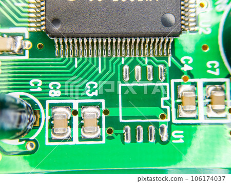 Material close-up of electronic circuit Material close-up of electronic circuit 106174037