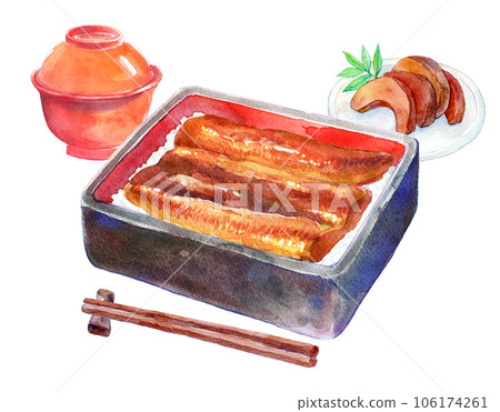 Unaju 設置水彩插圖 Unagiya 106174261