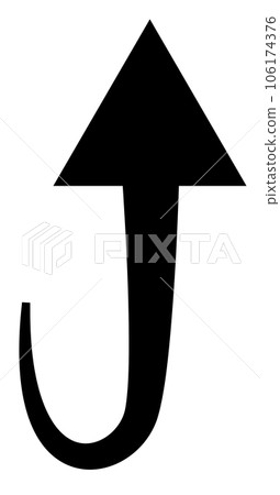 先向下然後向上的箭頭(黑色) 先向下然後向上的箭頭(黑色) 106174376