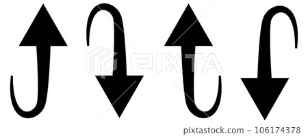 Set of arrows curving up and down (black) Set of arrows curving up and down (black) 106174378