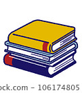 Stacked books colorful icon 106174805