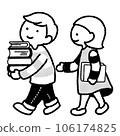 boy and girl carrying books 106174825