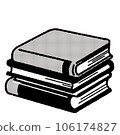 Stacked monochrome book icon 106174827