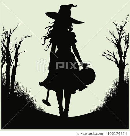 Mysterious Halloween Silhouette Setting and Scene Mysterious Halloween Silhouette Setting and Scene 106174854