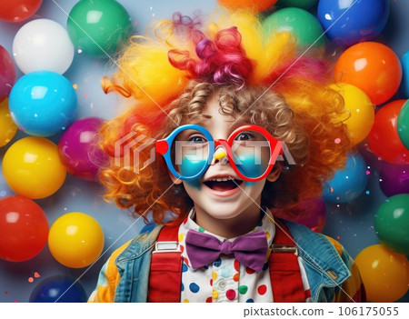 Creative party clown child Creative party clown child 106175055