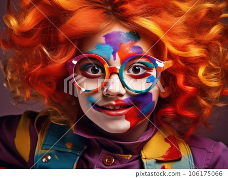 Creative party clown child Creative party clown child 106175066