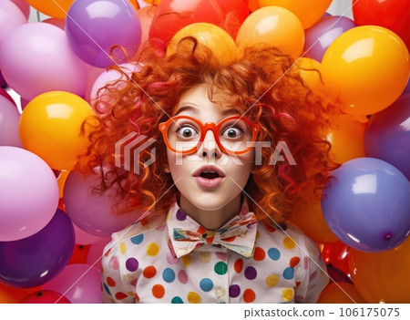 Creative party clown child Creative party clown child 106175075