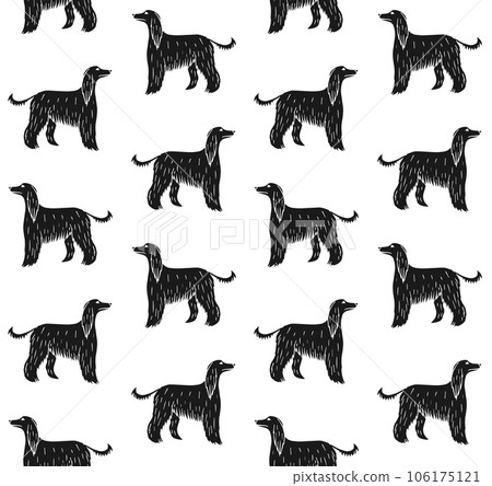 Vector seamless pattern of russian borzoi dog Vector seamless pattern of russian borzoi dog 106175121