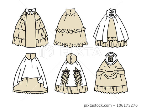 Beige skirt illustration set Beige skirt illustration set 106175276