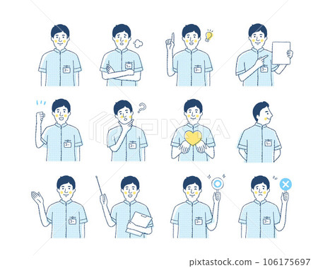 Facial expression of a male medical worker_i-F Variation set Facial expression of a male medical worker_i-F Variation set 106175697