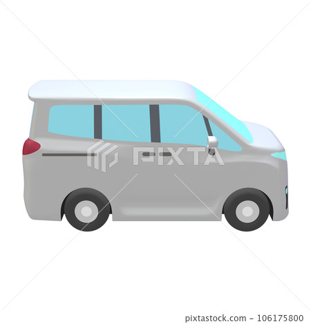 汽車插畫素材變形小型貨車白色（1_d） 106175800