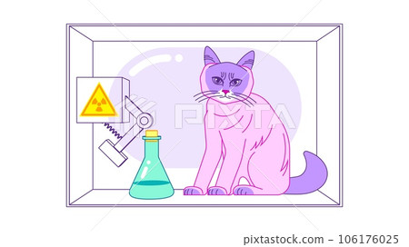 Schroedinger cat in experimental box with radioactive atom - AI Generated 106176025