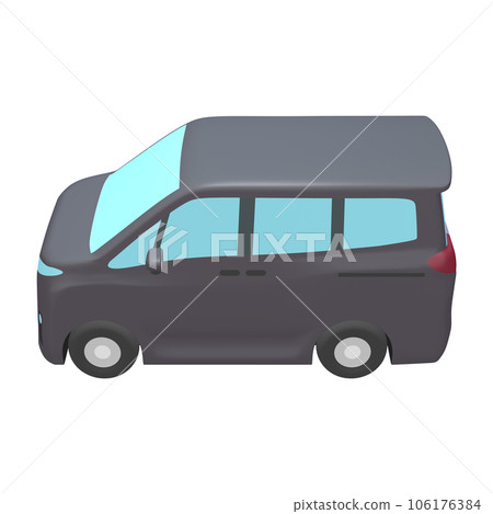 Car illustration material deformed minivan black (1_h) Car illustration material deformed minivan black (1_h) 106176384