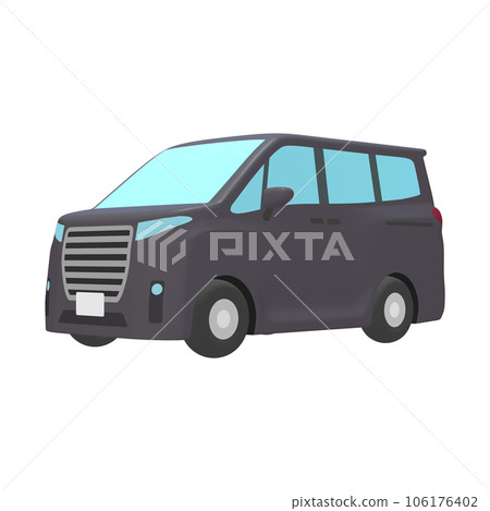 Car illustration material deformed minivan black (1_2) Car illustration material deformed minivan black (1_2) 106176402