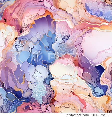 Abstract painterly background mixing liquid liquid colors, soft shades of different colors. AI generation 106176460