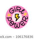 GIRL POWER logo stamp quote. Vector illustration 106176836