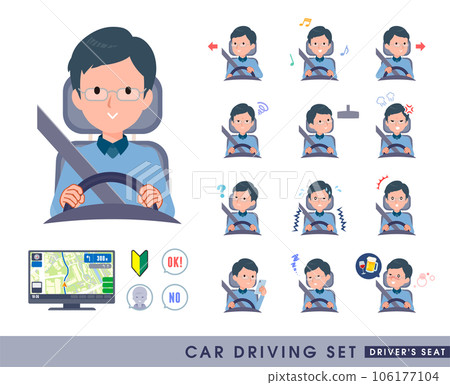 Set of dad driving a car 106177104