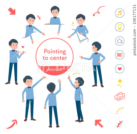 A set of dads pointing in various directions 106177131